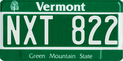VT license plate NXT822
