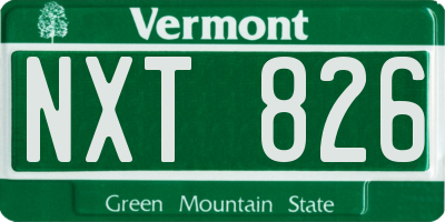 VT license plate NXT826