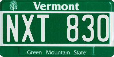 VT license plate NXT830
