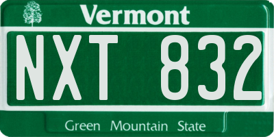 VT license plate NXT832