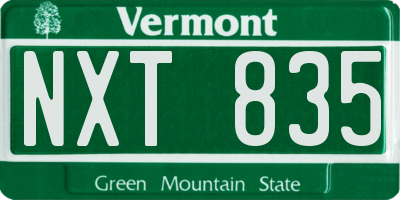 VT license plate NXT835