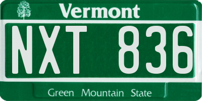 VT license plate NXT836