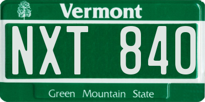 VT license plate NXT840