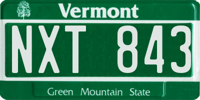 VT license plate NXT843
