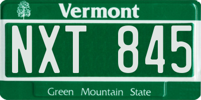 VT license plate NXT845