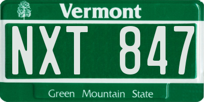 VT license plate NXT847