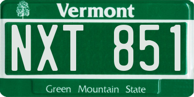 VT license plate NXT851