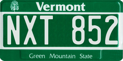 VT license plate NXT852