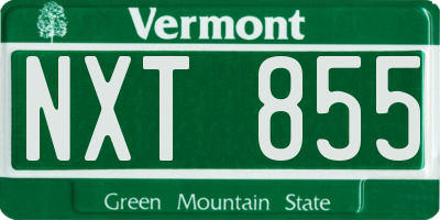 VT license plate NXT855