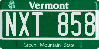 VT license plate NXT858