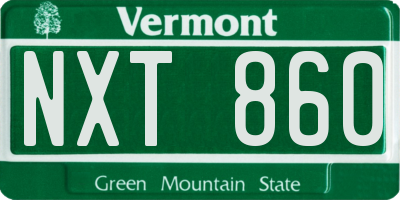 VT license plate NXT860