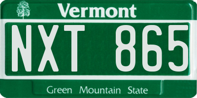 VT license plate NXT865