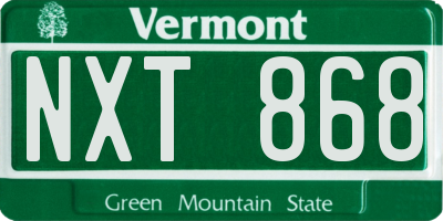 VT license plate NXT868