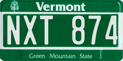 VT license plate NXT874