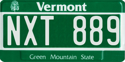 VT license plate NXT889