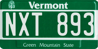 VT license plate NXT893