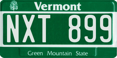 VT license plate NXT899