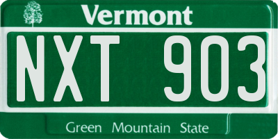 VT license plate NXT903