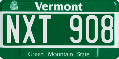 VT license plate NXT908