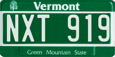 VT license plate NXT919