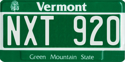 VT license plate NXT920
