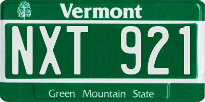 VT license plate NXT921