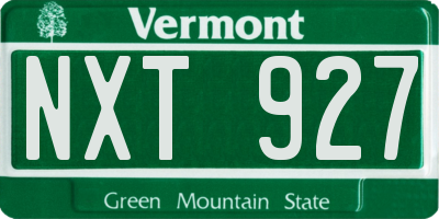 VT license plate NXT927