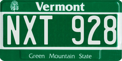 VT license plate NXT928