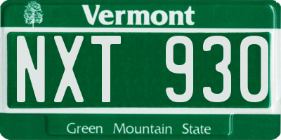 VT license plate NXT930