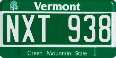 VT license plate NXT938