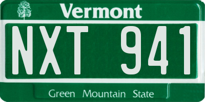 VT license plate NXT941