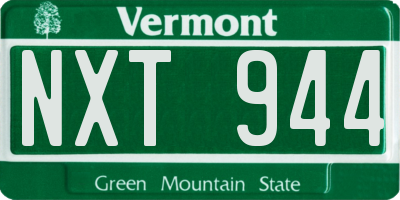 VT license plate NXT944
