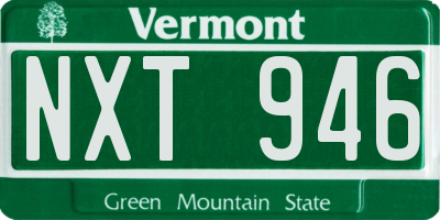 VT license plate NXT946