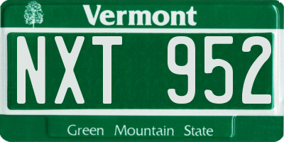 VT license plate NXT952