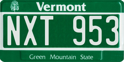VT license plate NXT953