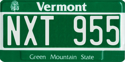 VT license plate NXT955