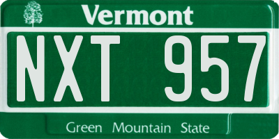 VT license plate NXT957