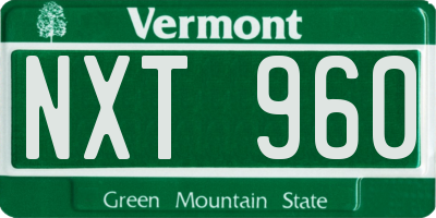 VT license plate NXT960