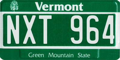 VT license plate NXT964