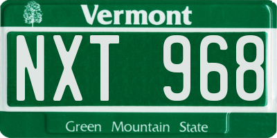 VT license plate NXT968