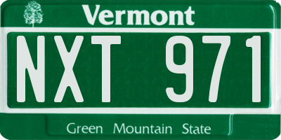 VT license plate NXT971