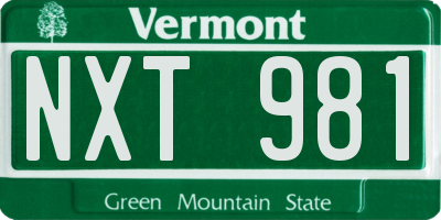 VT license plate NXT981