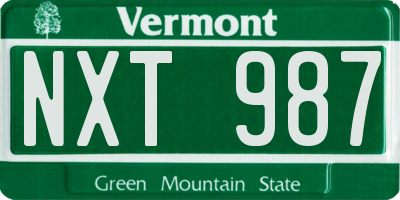 VT license plate NXT987