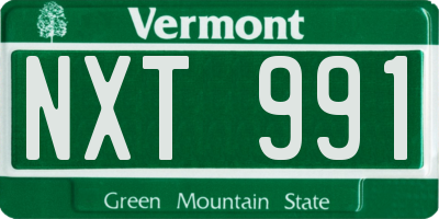 VT license plate NXT991