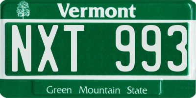 VT license plate NXT993