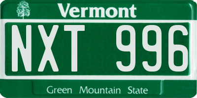 VT license plate NXT996