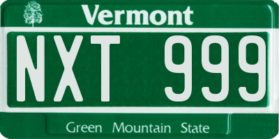 VT license plate NXT999