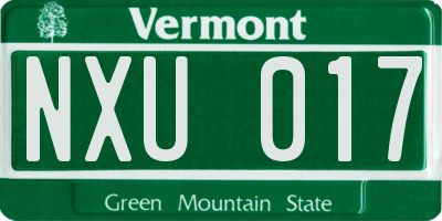 VT license plate NXU017