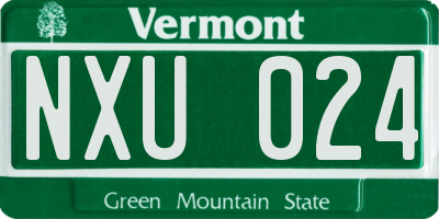 VT license plate NXU024