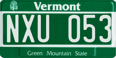 VT license plate NXU053